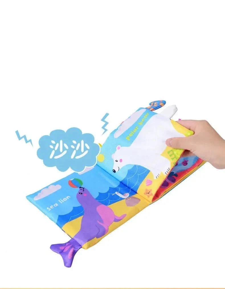Montessori Education Baby Toys Busy Book Cartoon Animals Tail Interactive Parent-Child Fun Baby Cloth Book Baby Toys 0 6 Months