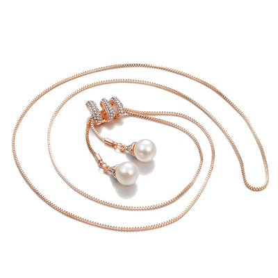 Thick Necklaces for Women Fashion Charm Pendant Necklace Necklace Crystal Long Ladies Pearls Sweate Luxury Necklaces Chain