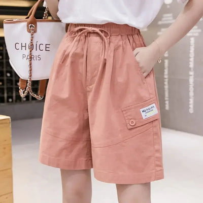Loose Cargo Shorts for Women New 2025 Summer Korean-style Wide-leg Versatile Casual Shorts