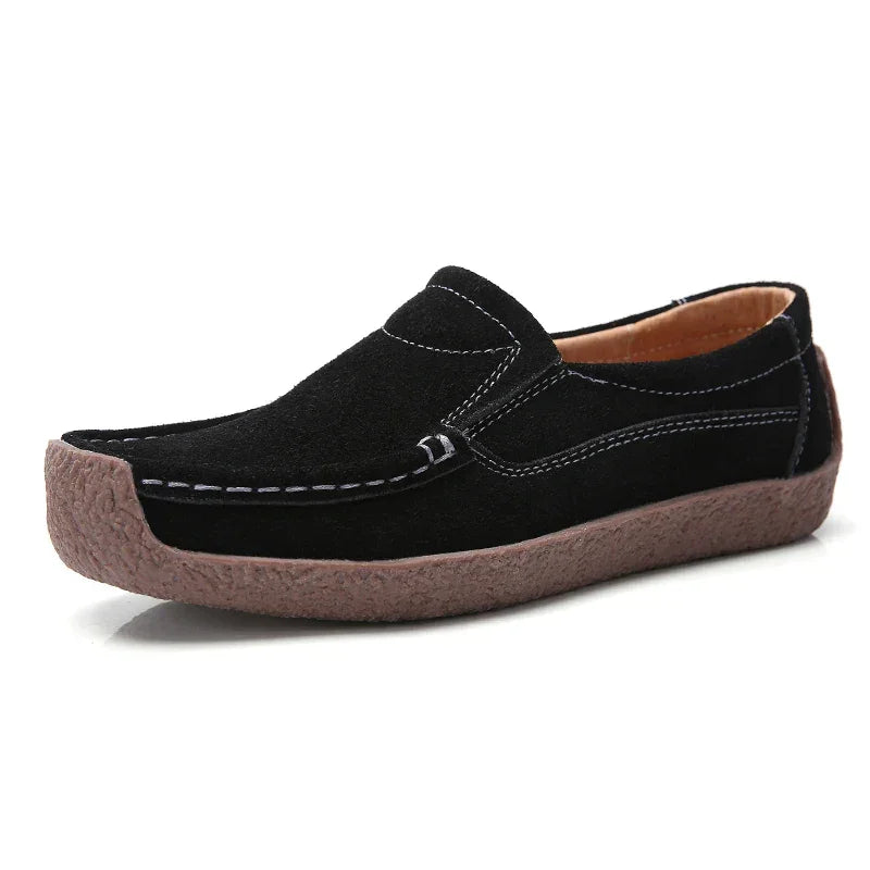 Women Slip on Loafers Shoes for Ballet Flats Ladies Spring Microfiber Retro Flats Shoes Female Spring Moccasins Casual Sneakers