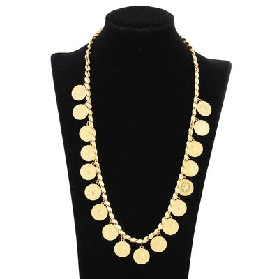 4mm Wide Cuban Chain 60cm Coin Pendant Muslim Necklace Dubai Charm Jewelry Middle East Africa Luxury Necklaces