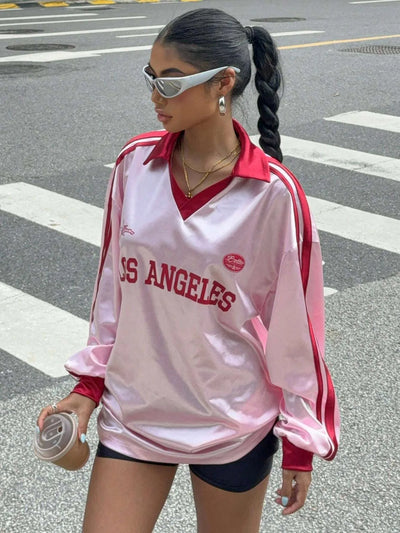Sporty Activewear Number Printed T Shirt Casual Loose O-Neck Short Sleeve Tees Women 2025 Summer Fashion Streetwear Lady