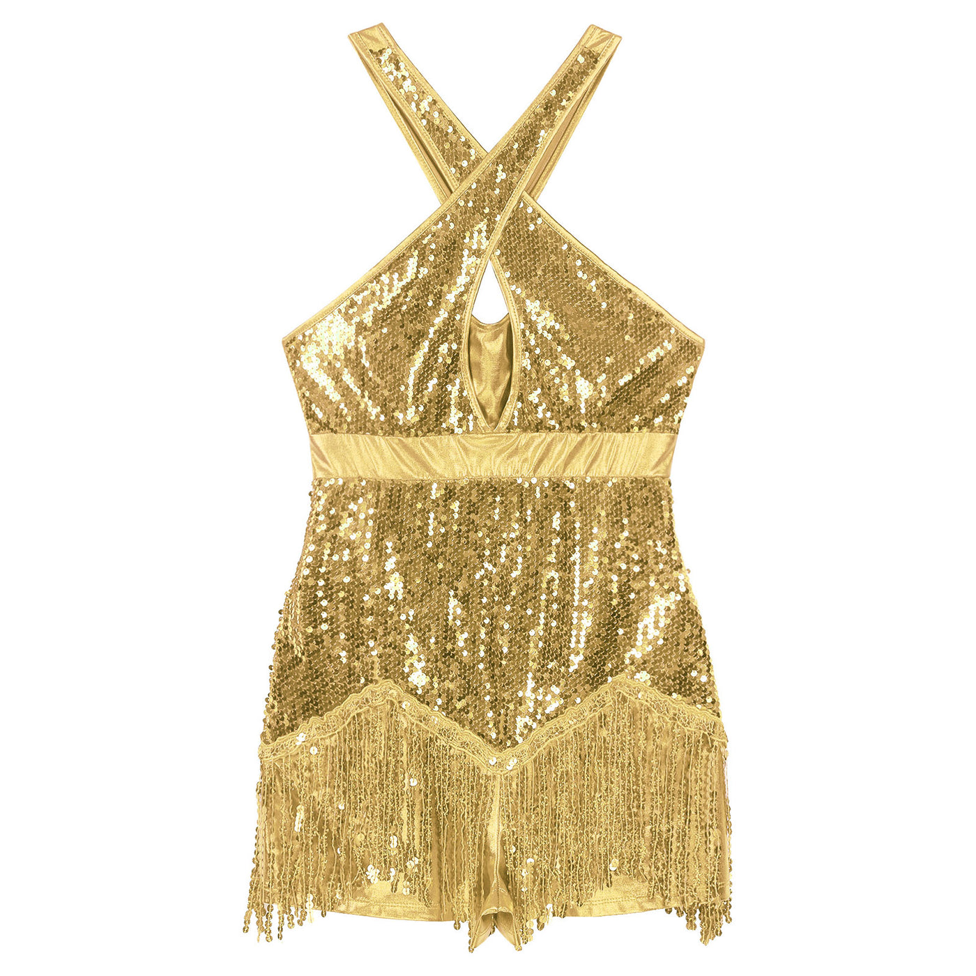 Women's Sequin Dance Dress Latin American Dance Costume Body Sleeveless Classical Samba Rumba Dresses Jazz Ballerina Dancewear