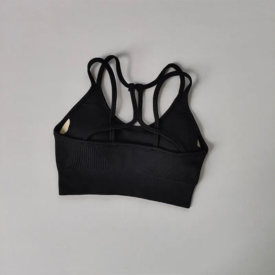 Women Breathable Sports Bra  Anti-sweat Fitness Top  Seamless Yoga Bra Gym Crop Top Brassiere Push Up Sport Bra Gym Workout Top
