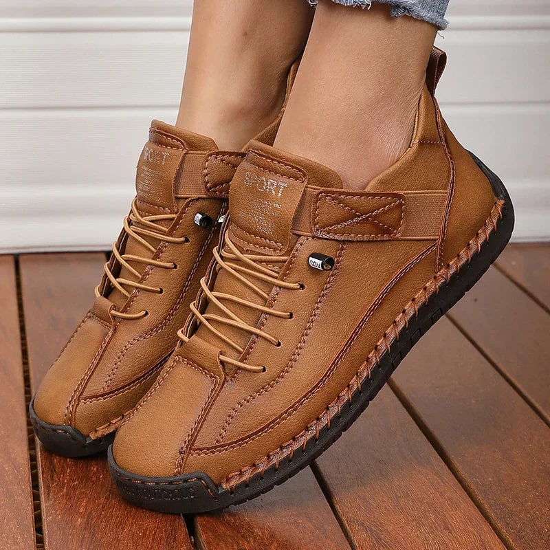 Women's Boots Mid Top for Summer British Style Retro Anti Slip Workwear Shoes Fashionable Luxurious Design Couple's Loafers