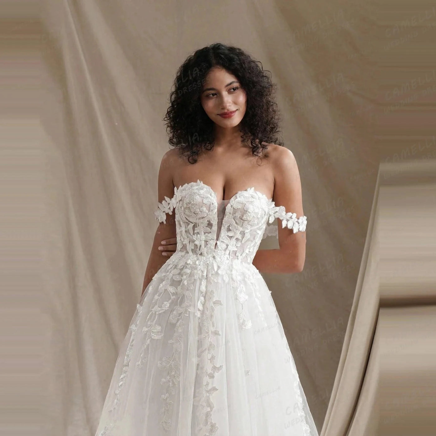 Wedding Dresses Women's A Line Off Shoulder Bridal Gown