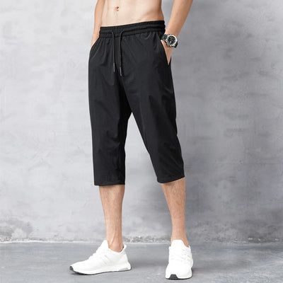 Summer Cropped Trousers for Men, Ice-Feel Breathable Stretch Trousers, Casual Versatile Shorts
