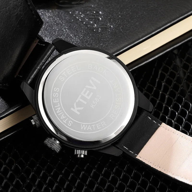 Original Men's Watches High-End Luxury Man Watch Leather Strap Date Business Quartz Watch Big Dial Military Tactical Wristwatch