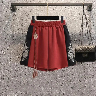 Fashion Women Trousers High Waist Wide Leg Pants Chiffon Slit Culottes Cheap Wholesale Elastic Waist Cropped Pants Free Shipping