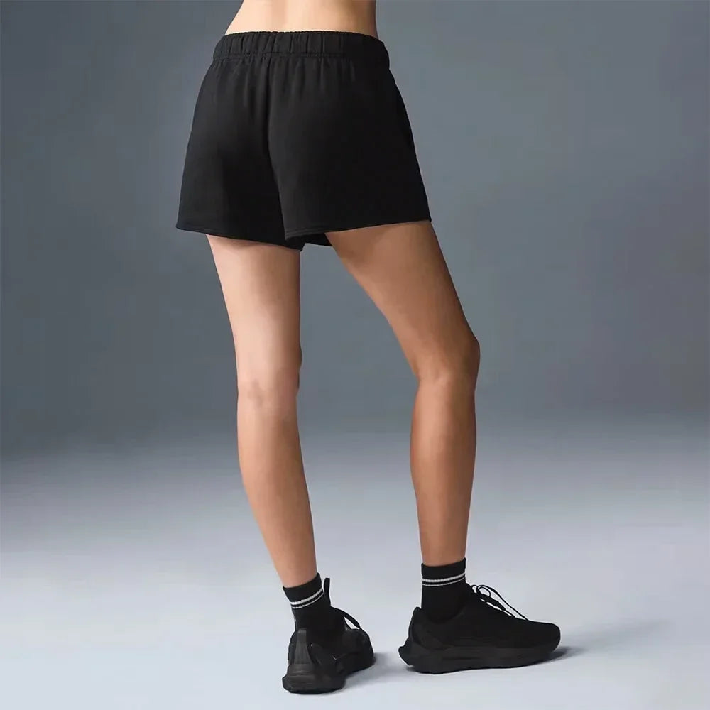 Women Sweatshirt  Accolade 1/4 Zip Pullover Yoga Leisure Top Stand Up Collar Coat Hoodie Fitness Loose Wide Leg Shorts Sport Set