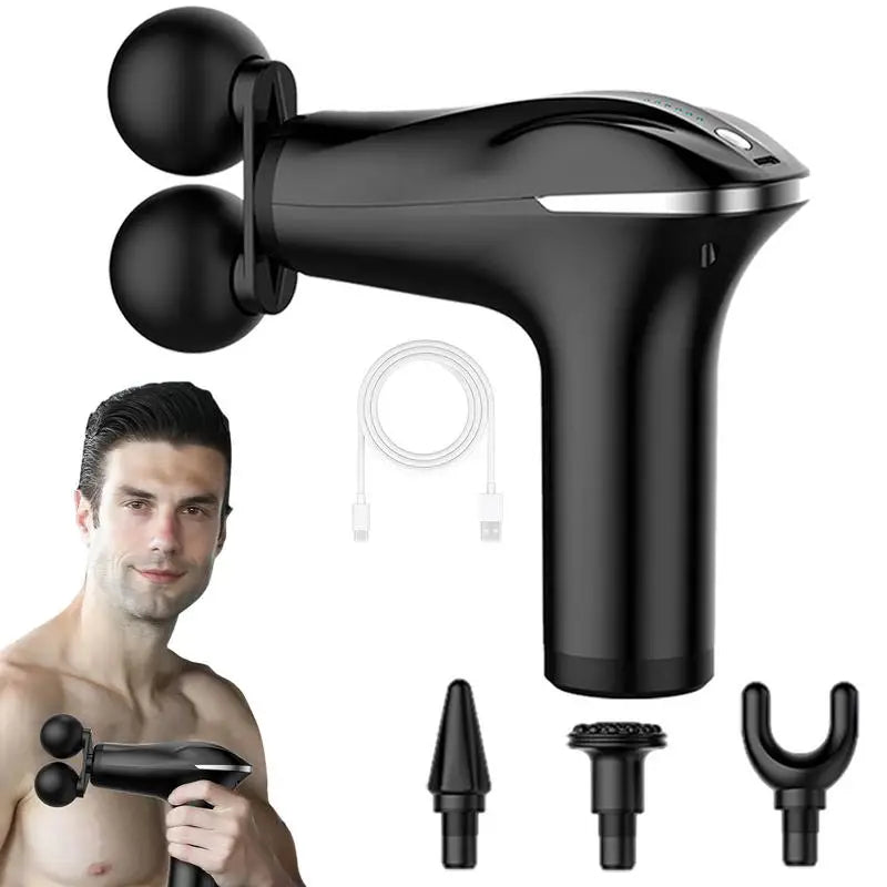 Massager Cordless Double-Headed Electric Smart Vibration Portable Muscle Massager Handheld Back Massager Electric Smart Portable