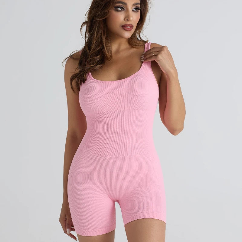 Women's Sleeveless Jumpsuit  Abdomen and Hips Women's Solid Color Sexy Tight-fitting Sports Yoga Jumpsuit  Fitness Clothes