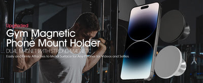 Gym Mate Magnetic Phone Mount &Double-sided Magnetic Suction Phone Holder for MagSafe. Shoot Hands-Free Videos While Working Out