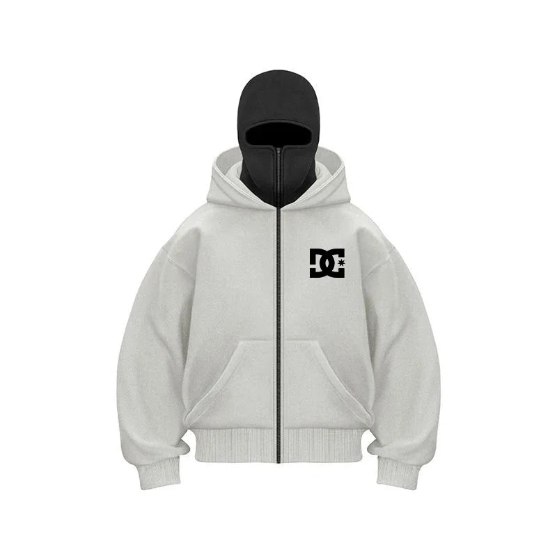 "2025 Men's Designer Clothing: Double-zipper hoodie, autumn and winter masked hip-hop Sweatshirt, Fitness and casual Hoodie.