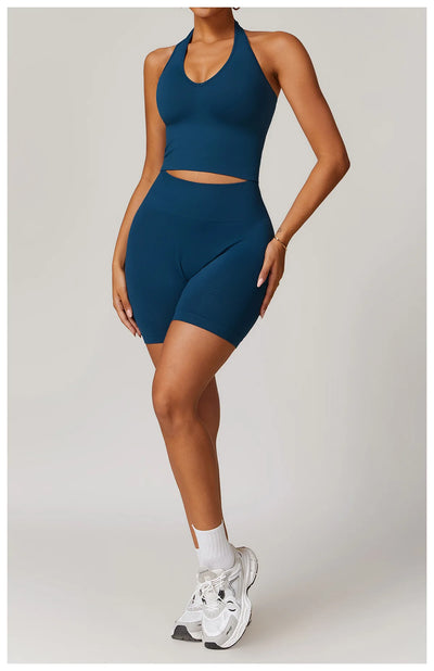 Seamless Athletic Wear Women's Clothes 2 Pieces Yoga Set Workout Sportswear Gym Clothing High Waist Leggings Fitness Sports Suit