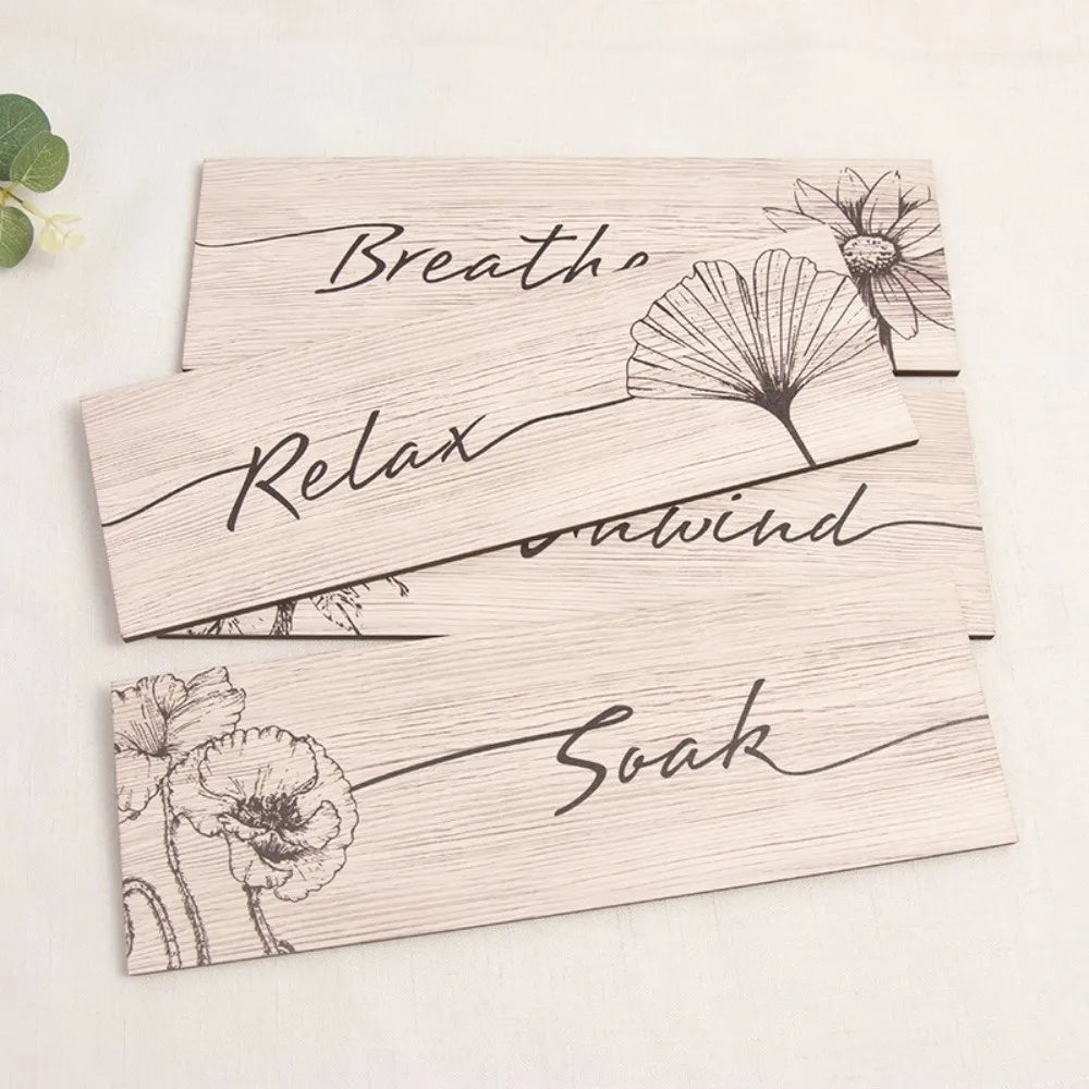 Wall Plate Wooden Floral Wall Art Funny Decorative Plants Hanging Sign Handmade Wall Decor Paintings Office
