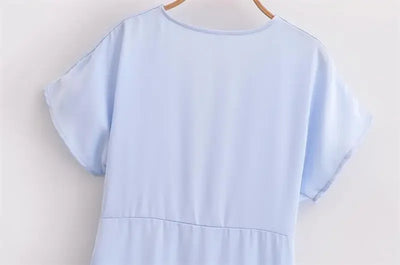 Women's 2025 New Dresses Summer Elegant Fashion Slim V-neck Street Holiday Long Dress Young Women Chic Comfortable Dress