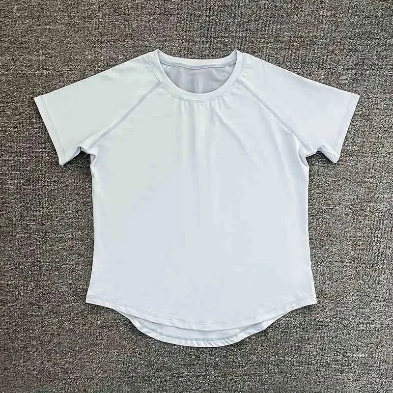 Women's sports T-shirt for running and yoga, loose mesh breathable outdoor cover-up, quick-drying thin fitness short-sleeved top