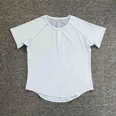 Women's sports T-shirt for running and yoga, loose mesh breathable outdoor cover-up, quick-drying thin fitness short-sleeved top