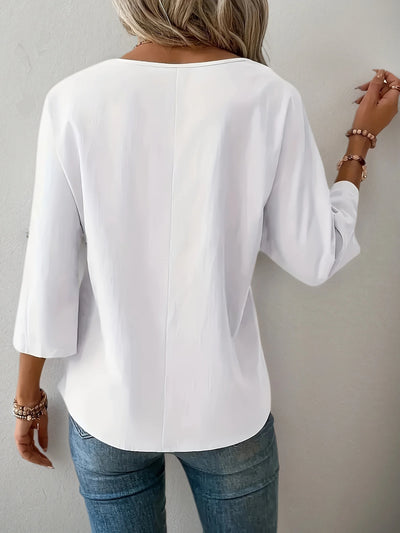 Plus Size Womens Fashion Summer Breathable Shirts Crew Neck Loose Fit Tops Blouses Half Sleeve Casual Solid Plain Lady Clothings