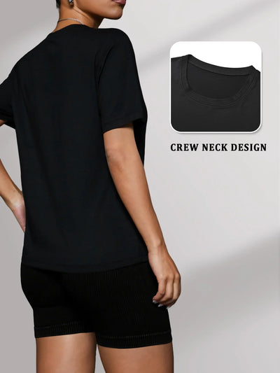Women's Super Soft Crew Neck T'Shirts.Short Sleeve For Sports.Workout,Yoga,Running.Fitness & Outdoor Activities