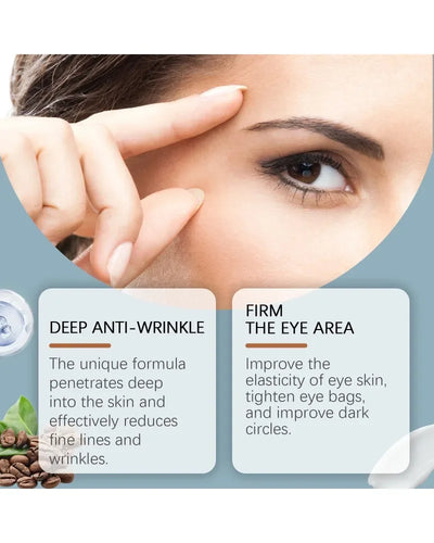 5% Caffeine Eye Serum Nourishing Moisture Under Eye Roller Cream 360° Massage Firming Serum For Dark Circles and Puffiness