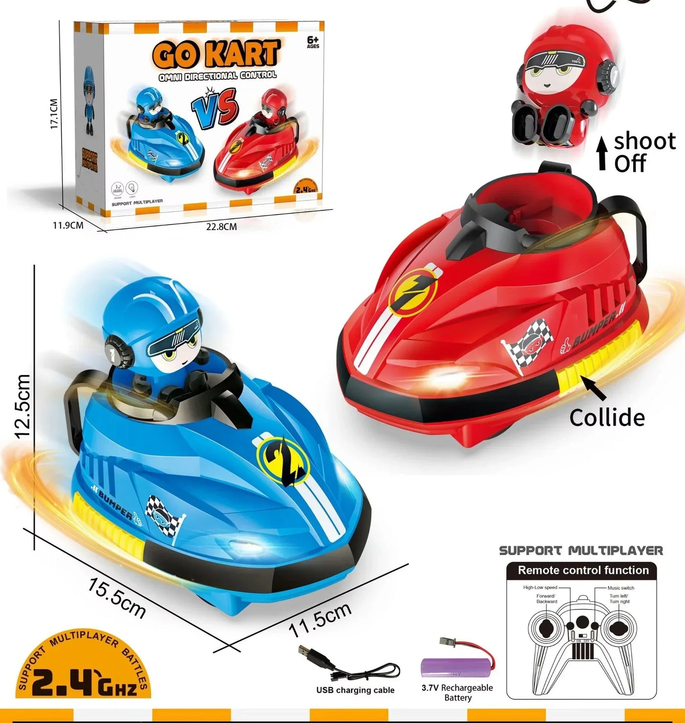 Remote Control Car Opponent Intelligent Battle Bumper Rc Cars Parent Children Games Children Toy for Boy Girl Birthday Kid Gifts