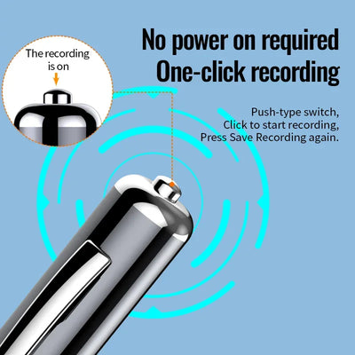 Portable Mini Digital Voice Recorder Sound Dictaphone Voice Activated Noise Reduction Recording Pen Long Time Audio Recorder