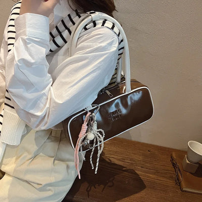 Designer Bowling Tote Women's Oversized Shoulder Bag, High-Capacity Office Handbag, Fashionable Minimalist Crossbody Purse