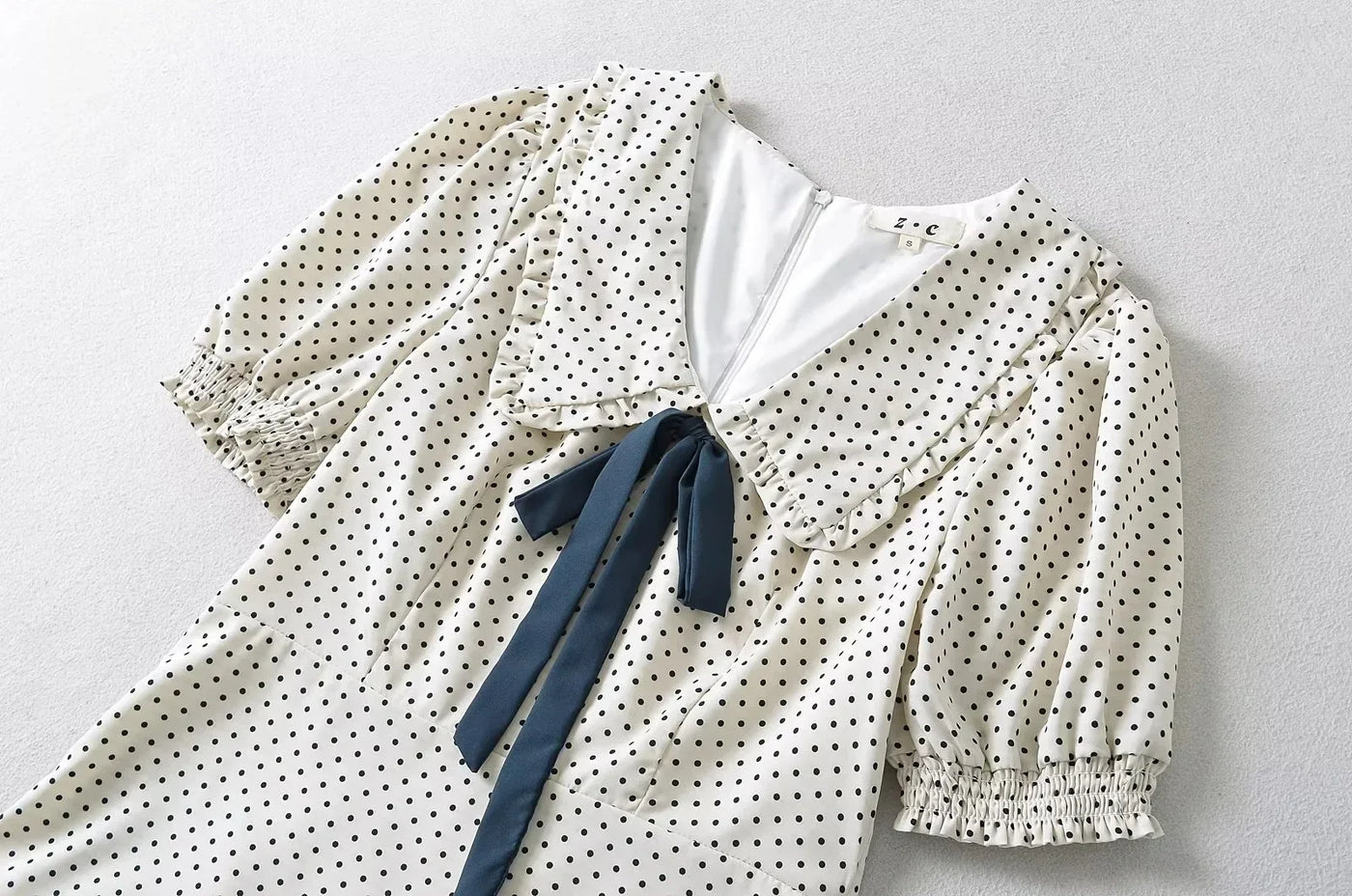 Luxury Dresses Women 2025 Summer Short Dress Sexy Frenchy Mini Dress Short Puff Sleeve Mini Dress With Bow Detail Dots Print
