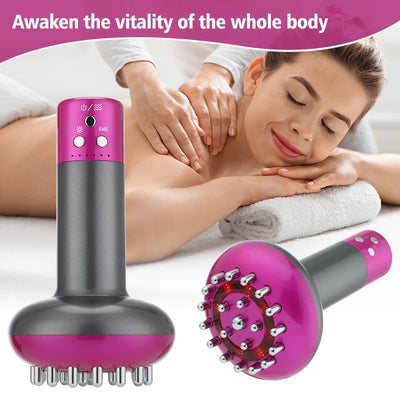 Wireless Guasha Massager Body Shaping Heating Meridian Scraping Brush Lymphatic Drainage Machine Fat Burner Rechargeable