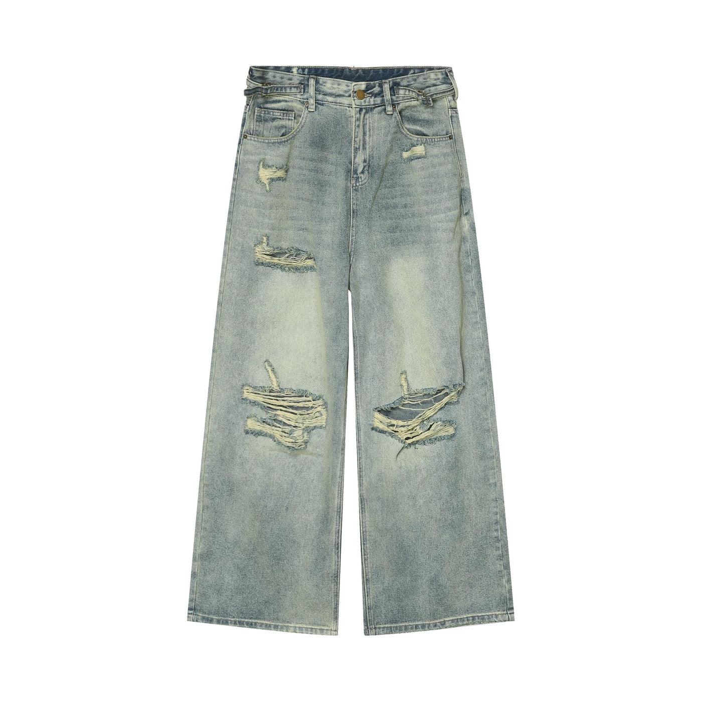 Loose Ripped Jeans Men Blue Baggy jeans For Men High End Wide Leg Pants Soft Denim Jeans Summer Streetwear Fashion Mens Trousers