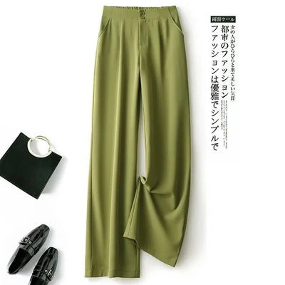 Suit Wide Leg Pants for Women in Summer with A High Waistline  2023 New Loose and Slim Straight Tube Casual Chiffon Pants