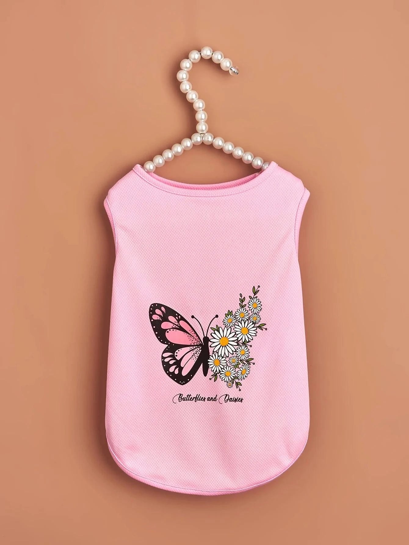 Pet Clothes for Dog Cat Puppy Tank Top Coat Butterfly FloralPrinted Comfortable Sweatshirt Dog Outfits Apparel Cat Cloth