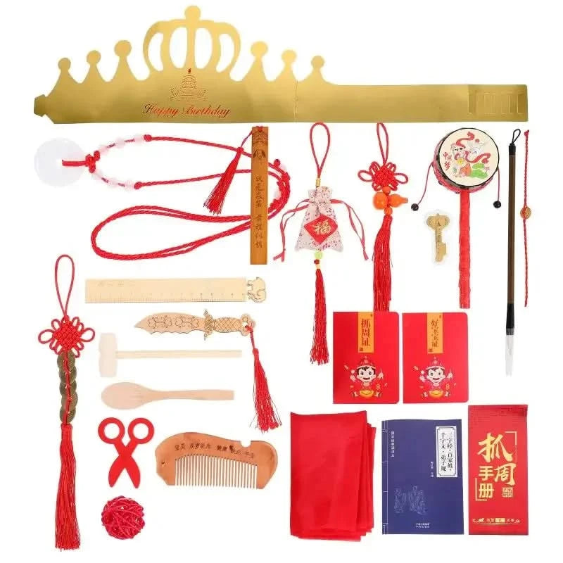 Catch Week Props Baby Gifts Home Decor Chinese Style Wooden Birthday Playthings