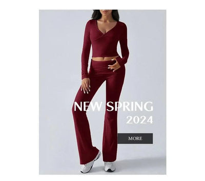 Women's Sexy Suits 2025 Autumn Winter Latest Casual Solid Color Yoga Suit Slim Fit Sports Knit Long Sleeved Pants Two-Piece Set