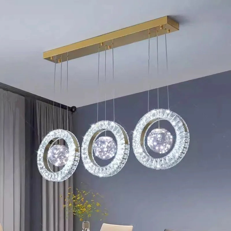 Modern Home DecorLED Lights Crystal Pendant Lamps Room Chandeliers Dining Table Pendant Lights Indoor Lighting Dimmable Light