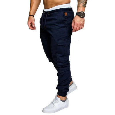 New Workwear Multi-pocket Trousers for Men, Woven Fabric Casual Pants, Leggings for Men Cargo Pants Joggers Mens Pants