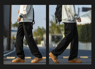2025 New Men's Baggy Casual Jeans Male High Street Straight Leg Denim Pants American Classic Retro Autumn Casual Long Trousers