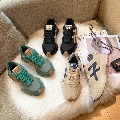 2025 Women Sneakers Platform Shoes New Fashion Leisure Light Anti-slip Black Running Shoe Fashion Designer Women Shoes