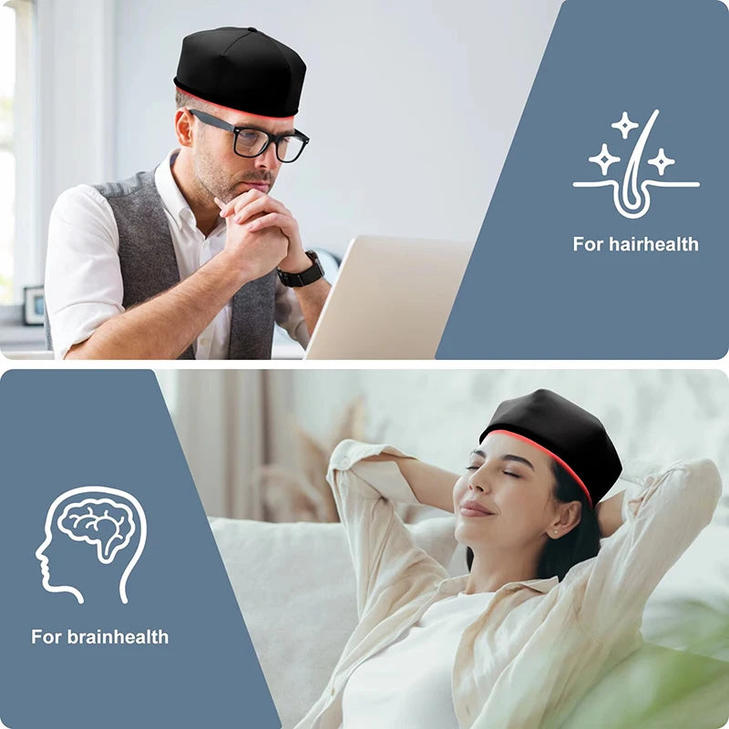 Red Light Therapy Device Hat Near Infrared Treatment LED Helmet for Hair growth Cap Head Relaxation Relief Scalp Prevant Loss