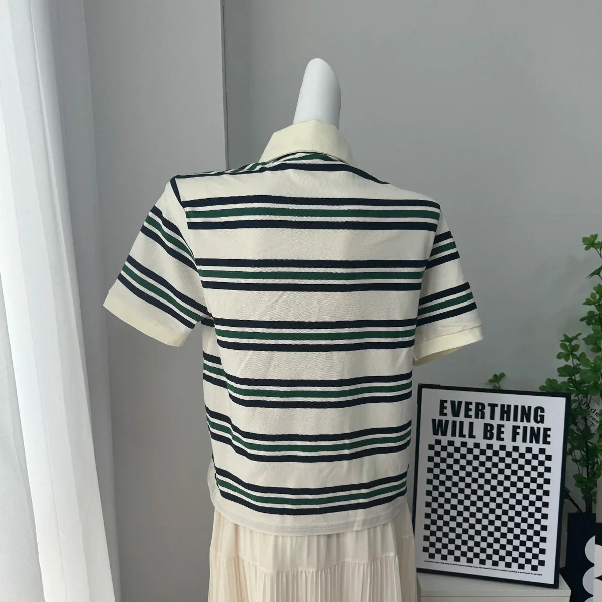 Hirsionsan Polo Neck T Shirt Women Soft Chic Tees 95% Cotton Jumper Clothes Loose Casual Pullover 2025 Summer New Crop Tops