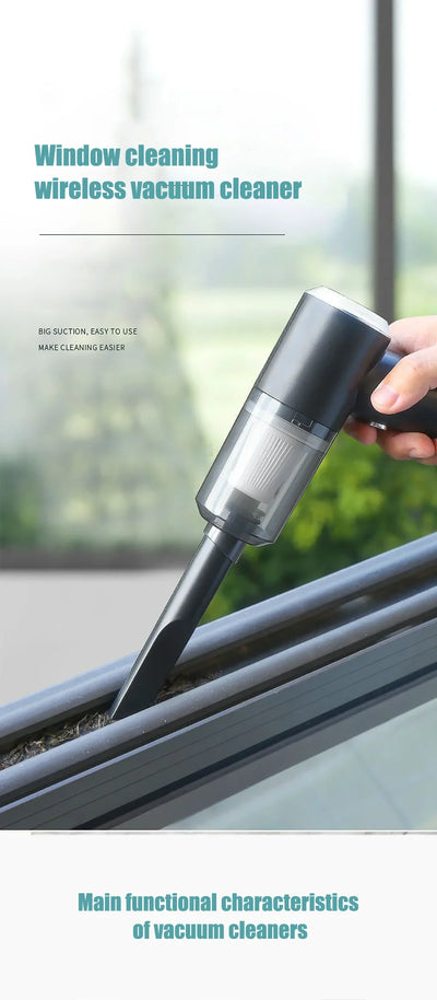 Portable Car Vacuum Cleaner Mini Dust Collector Dry Wet Dual-Use Wireless Handheld USB Charging Home Car Cleaning Appliance
