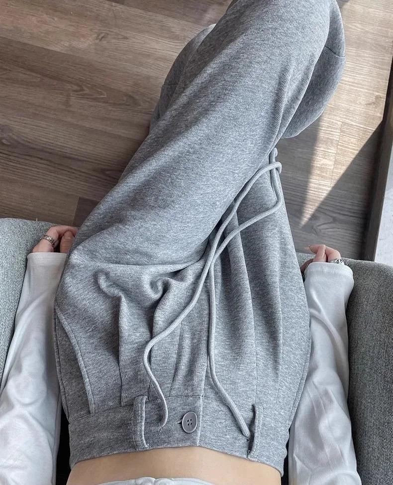 Wide Leg Pants for Women Long Cotton Woman Trousers Y2k Streetwear Trends 2024 One Size All Medium Original Xxl New In Elastic G