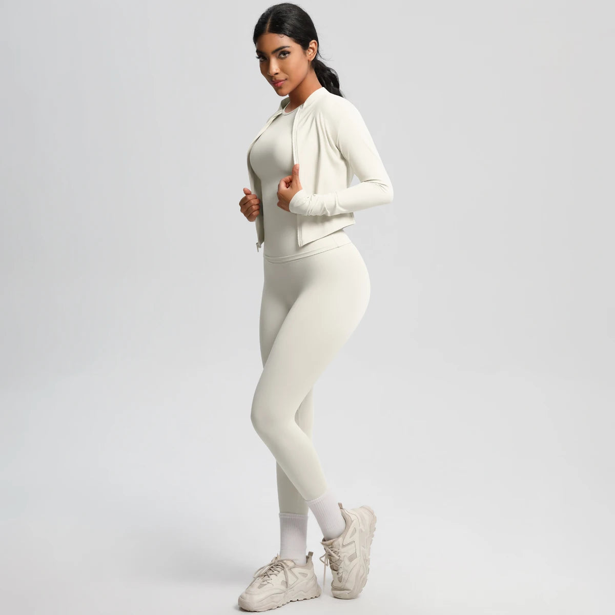 Women Sportswear Yoga Set Workout Clothes Athletic Wear Sports Gym Legging Fitness Top Long Sleeve Yoga Suit ﻿