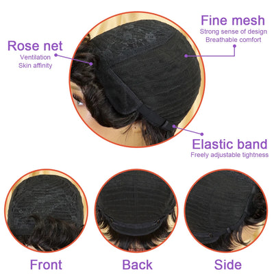 Short Human Hair Wigs Pixie Cut Curly Hair for Black Women Full Machine Made Curly Wig