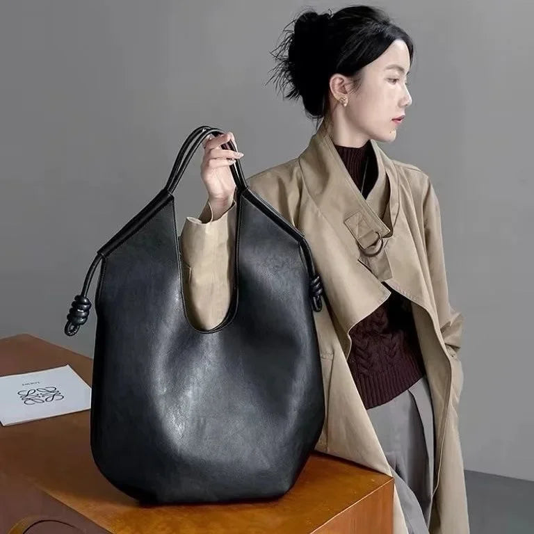 Womens Black Handbag Minimalist Casual Tote Bag Large-capacity Commuting Shoulder Armpit Large Handbags Designer Business Clutch