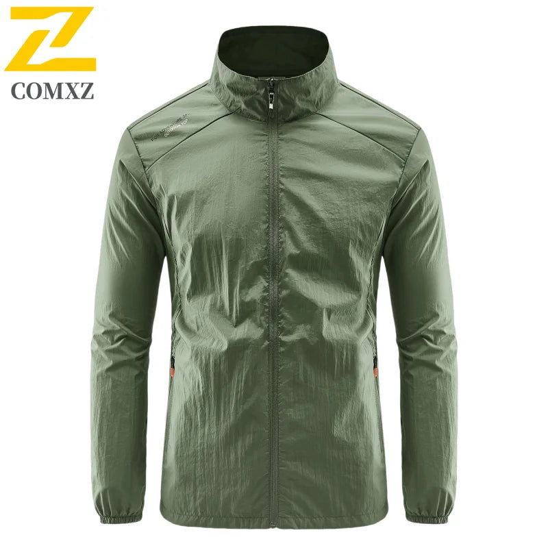 Summer Sunscreen Jacket Men's Casual Quick Dry Breathable UV Coat Outdoor Cycling Camping Fishing Lightweight Skin Windbreaker