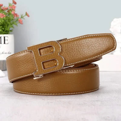 Leather Belt For Men Designer Alloy Buckle Waist