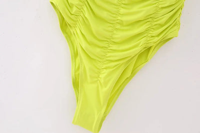 2025 New Women's Swimwear Ruched Design Swimsuit Sexy Beach Style Fashionable and Beautiful